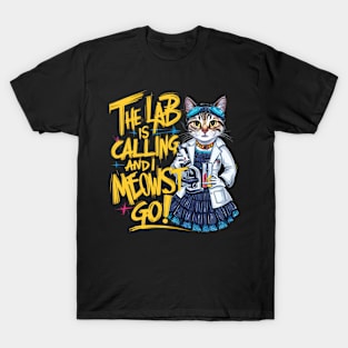 "Curiosity Piqued: The Scientific Cat's Call" T-Shirt